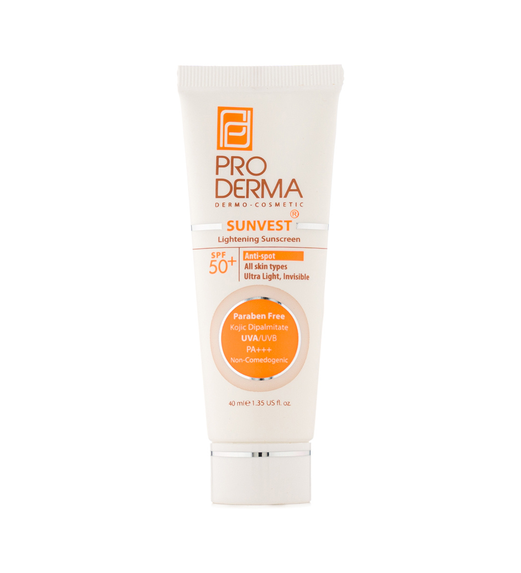 کرم ضد آفتاب و روشن کننده لک پوست بی رنگ SPF50 حجم 40 میلی لیتر